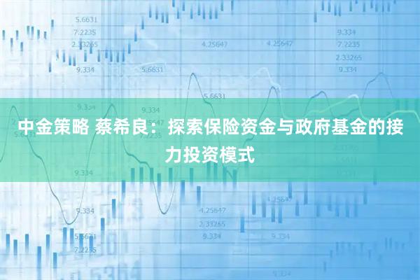 中金策略 蔡希良：探索保险资金与政府基金的接力投资模式